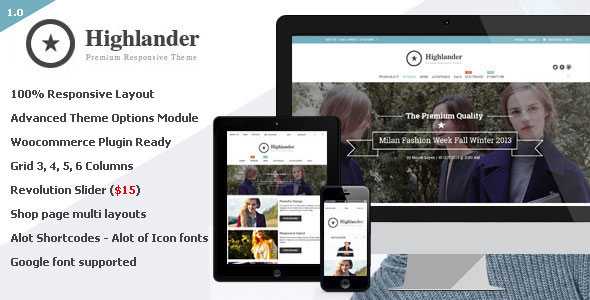 Highlander - Themeforest Multipurpose Ecommerce Theme