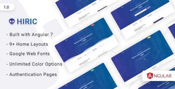 Hiric v1.0 - Angular Landing Template
