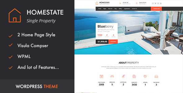 HOME STATE v1.2 - Single Property Real Estate WordPress Theme