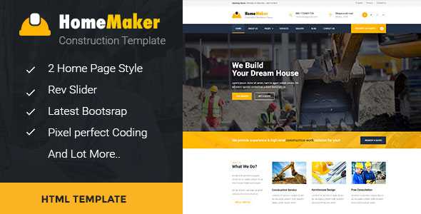 HomeMaker - Construction & Builder HTML Template