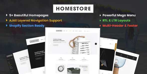 HomeStore v1.0 - Modern, Minimal & Multipurpose Shopify Theme with Sections