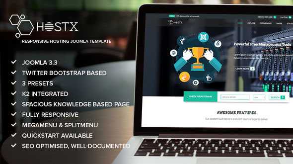 HostX – Responsive Joomla Hosting Template