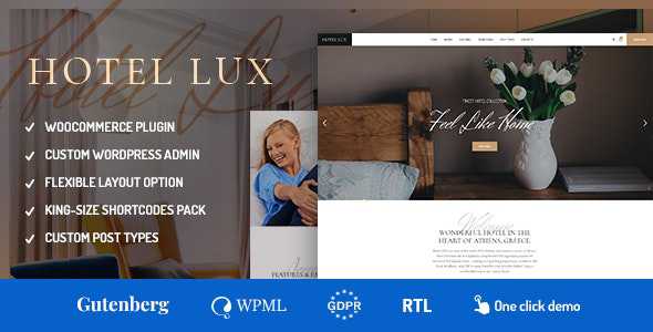 Hotel Lux v1.1.2 - Resort & Hotel WordPress Theme