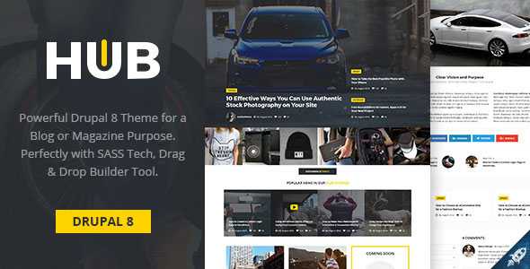 Hub - Creative Blog & Magazine Drupal 8 Theme