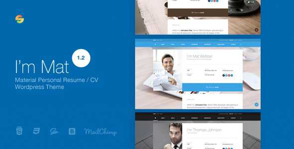 I am Mat v1.2 - Material Personal Resume / CV vCard WordPress Theme
