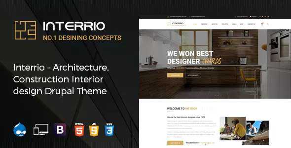 Interrio - Architecture, Construction, and Interior Design Drupal Theme