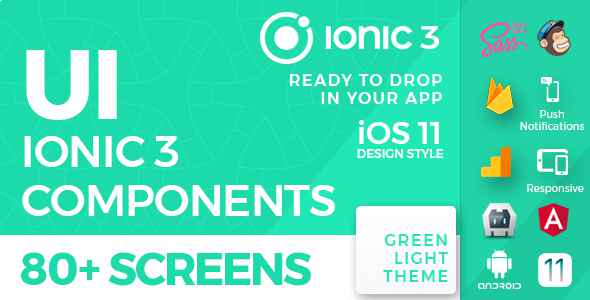 Ionic 3 UI Theme / Template App - iOS 11 style - Green Light