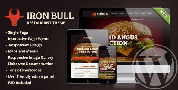 Iron Bull v2.4 - Themeforest Restaurant Wordpress Theme