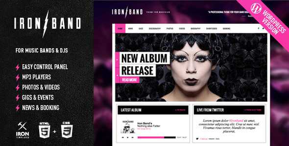 IronBand - Themeforest Responsive Music & DJ Wordpress Theme