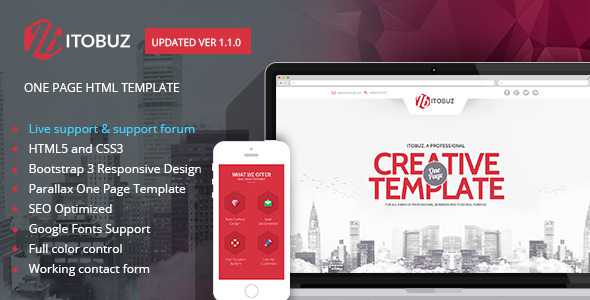 Itobuz - Themeforest One Page HTML Template