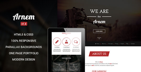 Arnem - Themeforest Creative One Page Parallax Theme