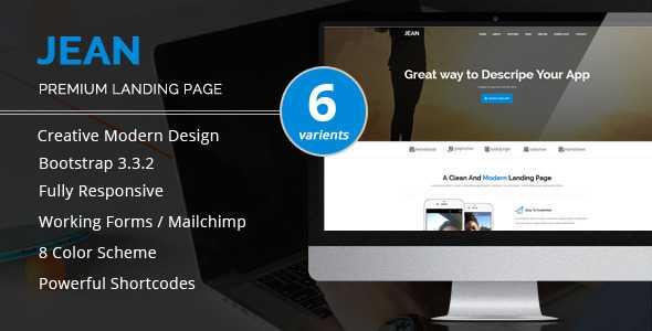 Jean - Startup Landing Page Template