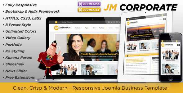 JM Corporate - Themeforest Responsive Joomla Business Template