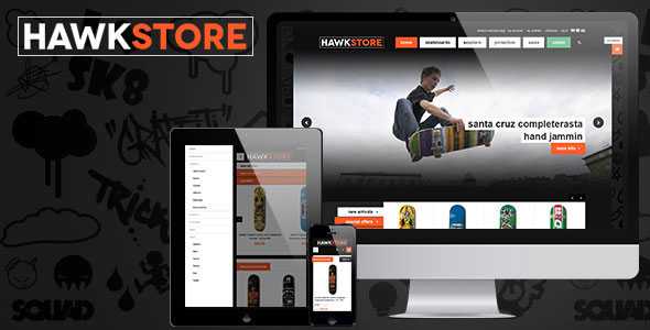 JM Hawkstore - Themeforest Magento theme for Skating store