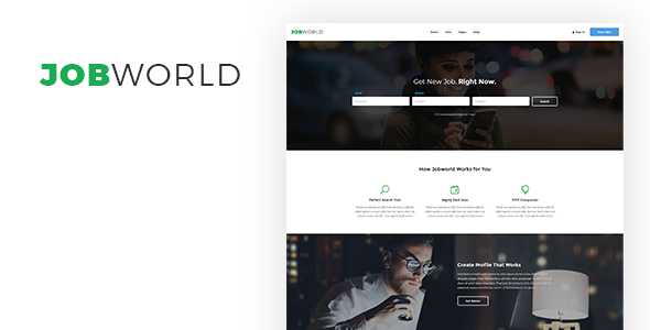 Job World - Job Portal PSD Template