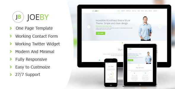 Joeby - Clean One Page Business Template