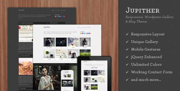 Jupither - Themeforest Responsive Wordpress Gallery & Blog