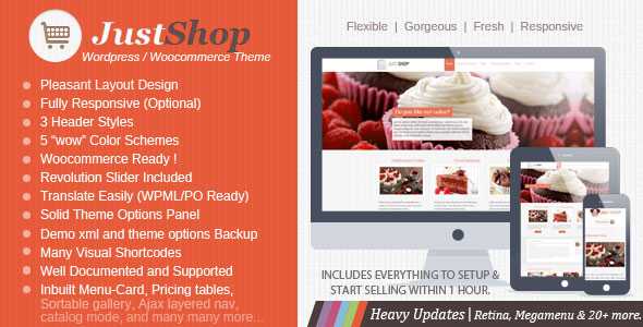 Justshop Cake v4.5.1 - Bakery Restaurant WordPress Theme