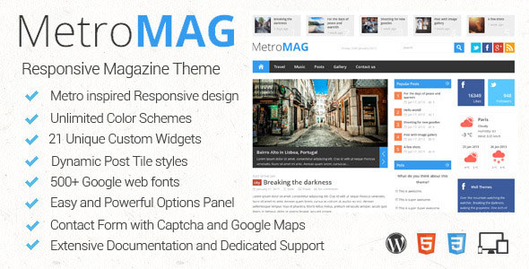 METRO MAGAZINE THEMEFOREST RESPONSIVE WORDPRESS THEME