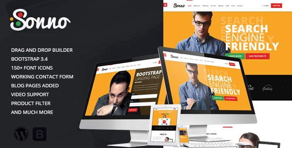SONNO V1.0.3 - STARTUP MARKETING LANDING PAGE WP THEME