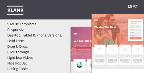 Klank - Multipurpose Landing Page Muse Template