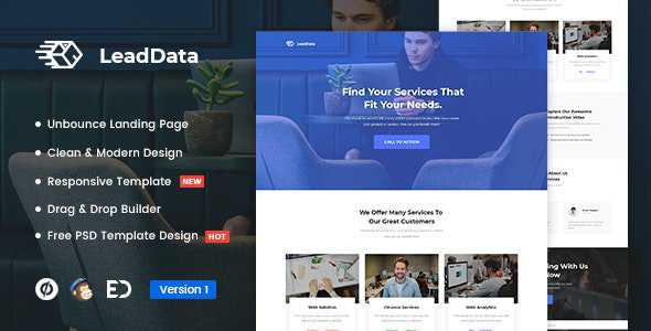 LeadData v1.0 - Lead Generation Unbounce Landing Page Template
