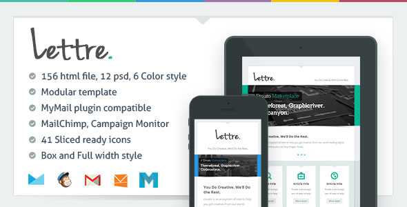 Lettre - Themeforest Responsive Email Template