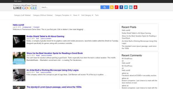 LikeGoogle – Premium WordPress Theme