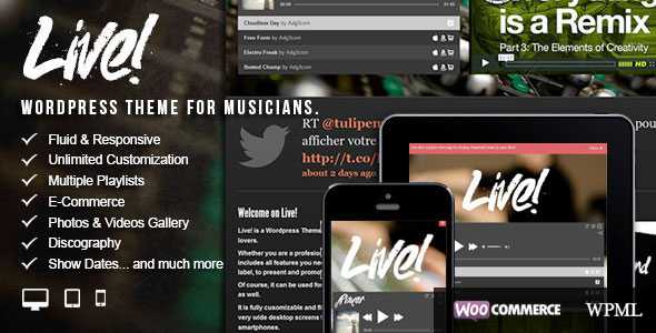 Live! v2.0.6.6 - Themeforest Music Wordpress Theme