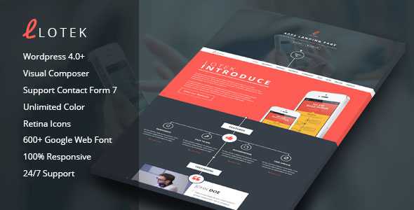Lotek - Modern App Landing Page Wordpress Theme