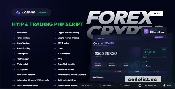 Lozand v1.0.0 - HYIP Investment, Forex, Stock and Crypto Trading platform PHP Script - nulled