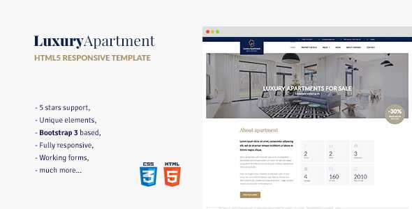 Luxury Apartment - Single property HTML5 template