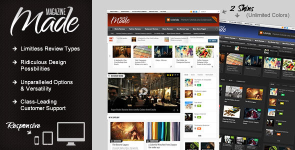 MADE - RESPONSIVE REVIEW/MAGAZINE THEME