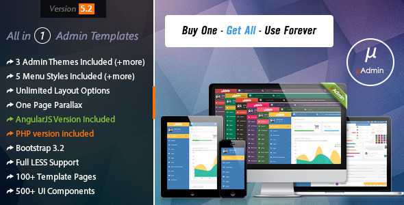 mAdmin - Multi Style AngularJS Admin + Frontend