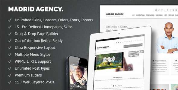 Madrid - Themeforest Retina Multi-Purpose WordPress Theme