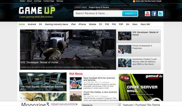 Magazine3 GameUp Wordpress Template