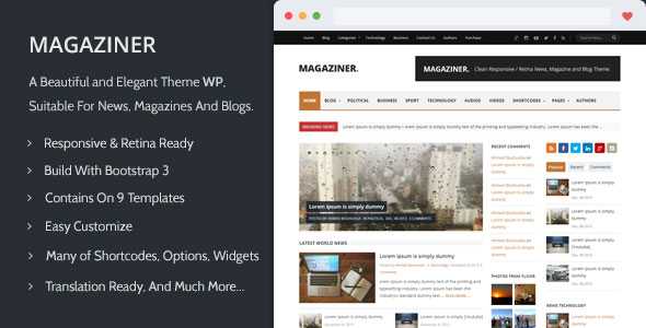 Magaziner - Themeforest Responsive WP News, Magazine, Blog