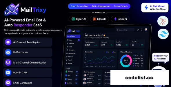 MailTrixy v1.1 - AI-Powered Email Bot & Auto Responder SaaS