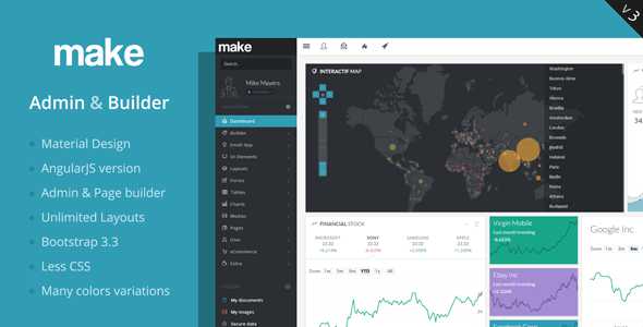 Make v3.2 - Admin Template & Builder - HTML & AngularJS