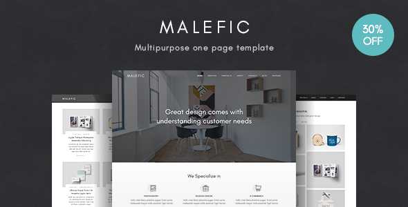 Malefic - Multipurpose One Page HTML5 Template
