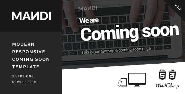 Mandi - Modern Responsive Coming Soon Template