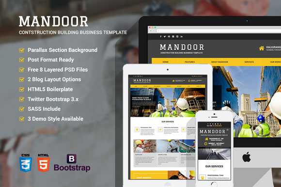 Mandoor - Creativemarket Construction Web Template