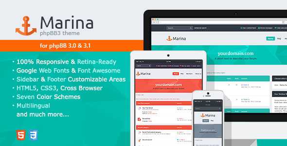 Marina - Responsive & Retina Ready phpBB3 Theme