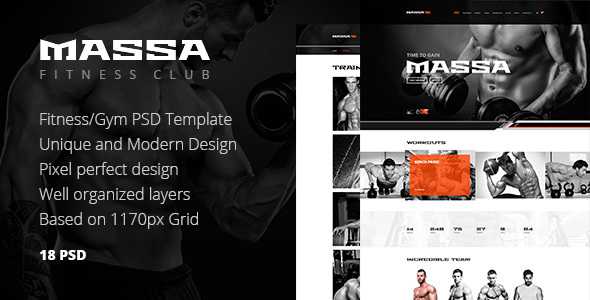 Massa — Fitness/Gym/Sports Blog PSD Template