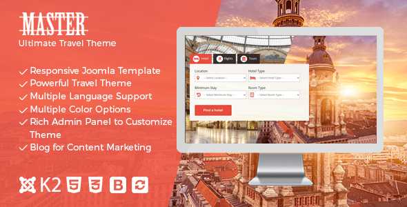 Master v17 - Ultimate Travel Theme for Joomla