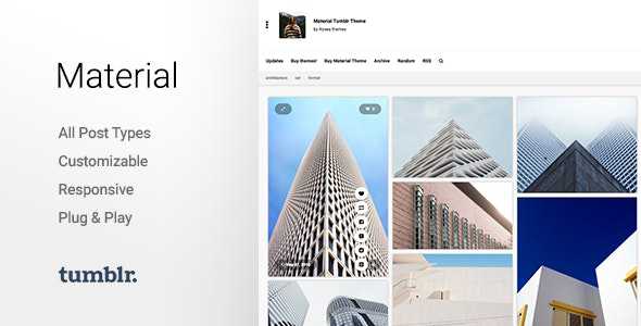 Material v2.2.2 - Responsive, Full Width, Grid Tumblr Theme for Photographers