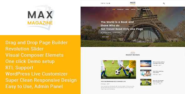 Max Magazine v1.0 - News and Blog WordPress Theme
