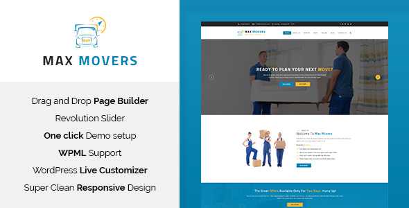 Max Movers v1.0 - Moving Company WordPress Theme