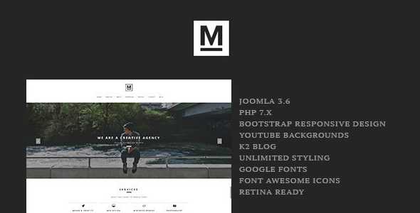 Max v1.4 - Creative & Minimal One Page Joomla Template