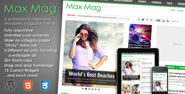 MAX MAG - RESPONSIVE WP MAGAZINE THEMEFOREST THEME